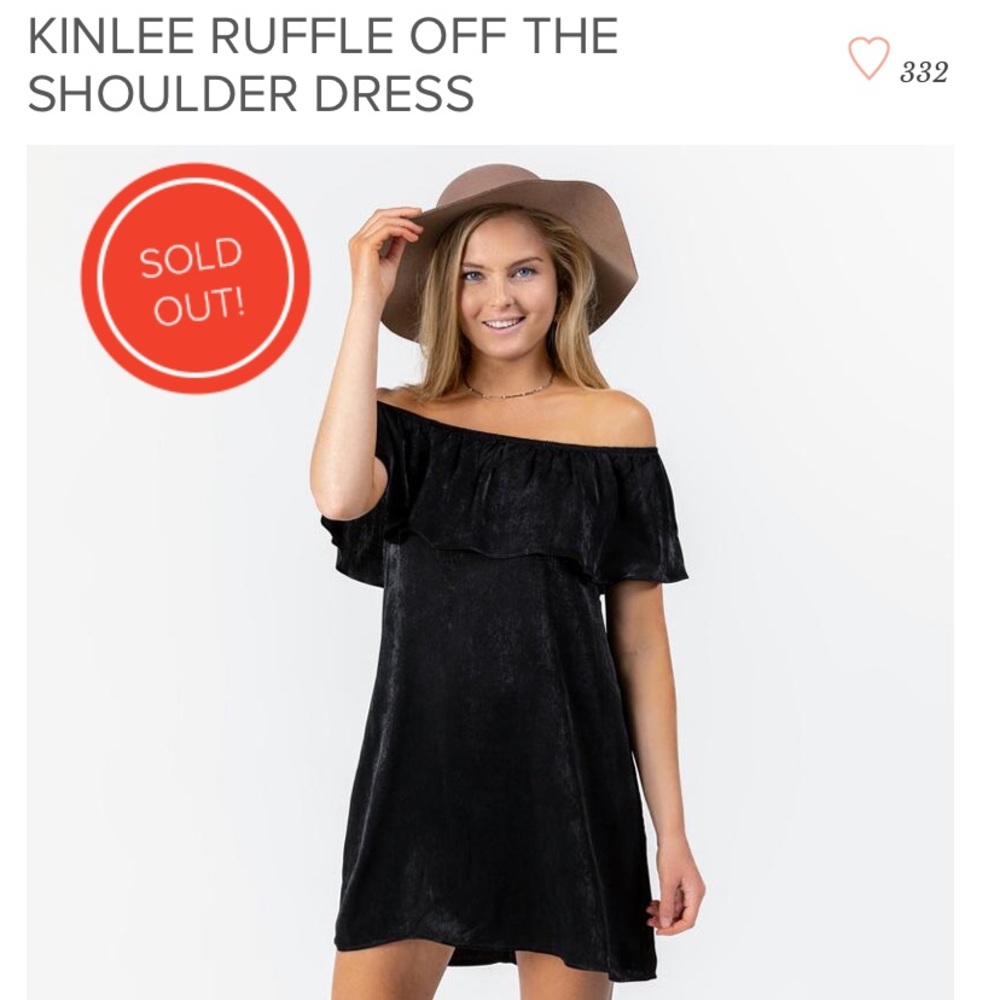 Francesca’s Off The Shoulder Black Dress As U Wish